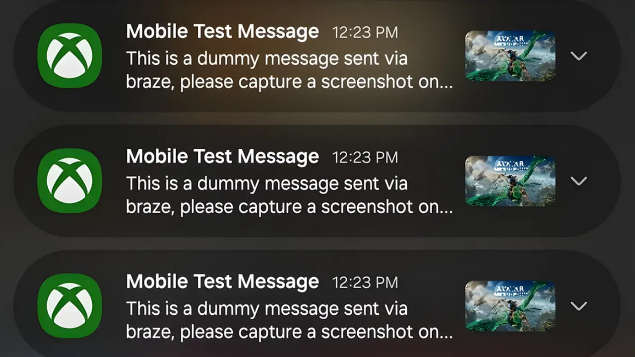 Xbox mobil uygulaması test bildirimlerini gerçek kullanıcılara gönderdi